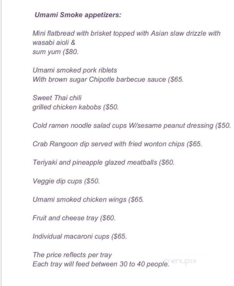 Umami Smoke - Plant City, FL menu_pic