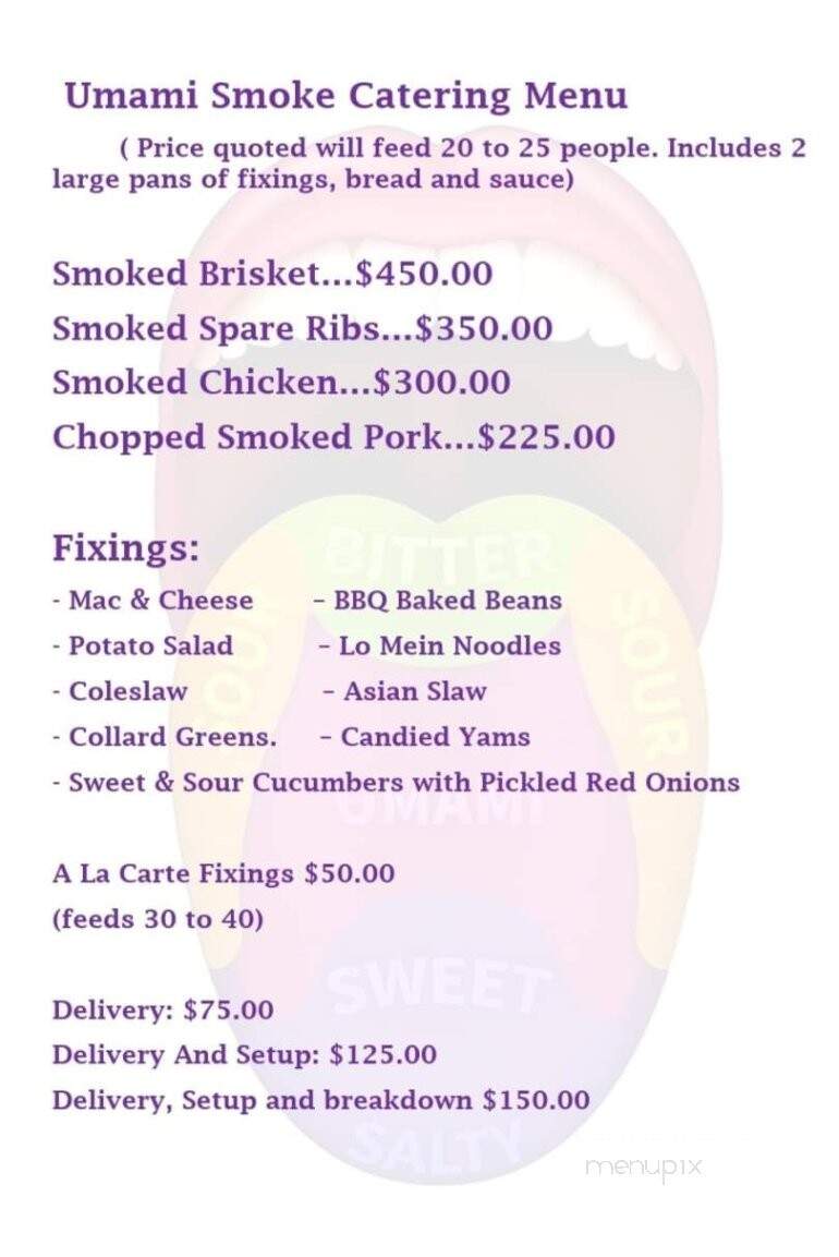 Umami Smoke - Plant City, FL menu_pic