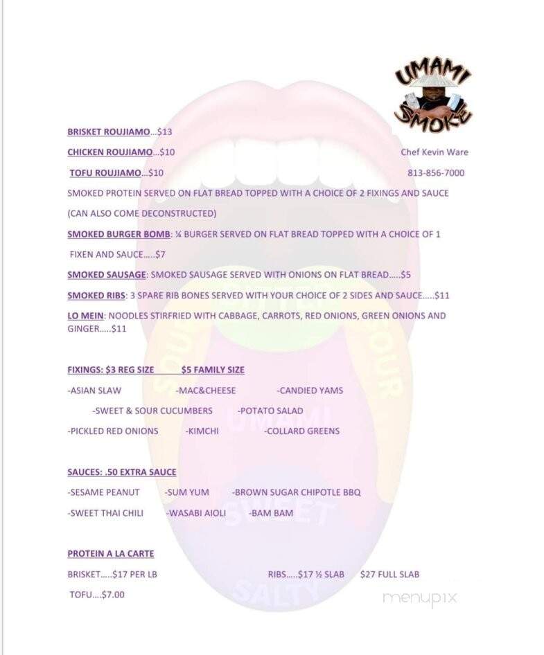 Umami Smoke - Plant City, FL menu_pic