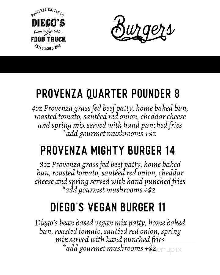 Diego's Food Truck - McAllen, TX menu_pic