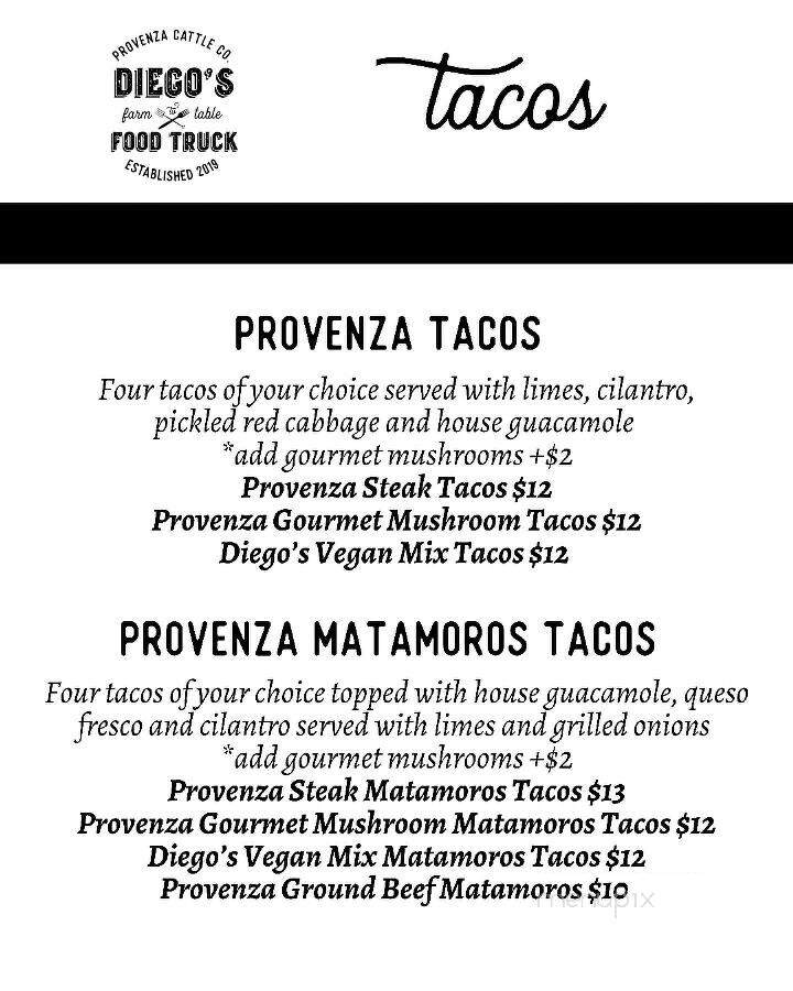 Diego's Food Truck - McAllen, TX menu_pic