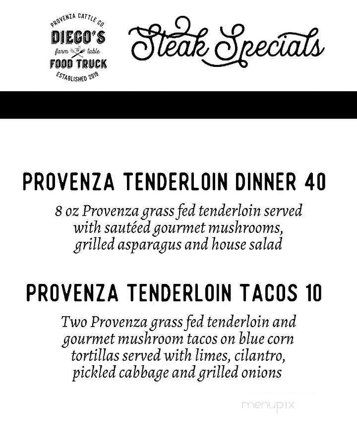 Diego's Food Truck - McAllen, TX menu_pic