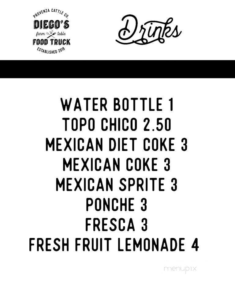 Diego's Food Truck - McAllen, TX menu_pic
