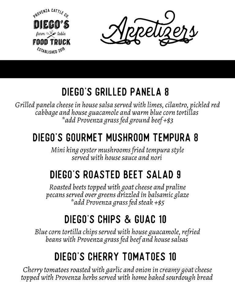 Diego's Food Truck - McAllen, TX menu_pic