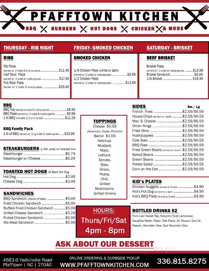 Pfafftown Kitchen - Pfafftown, NC menu_pic