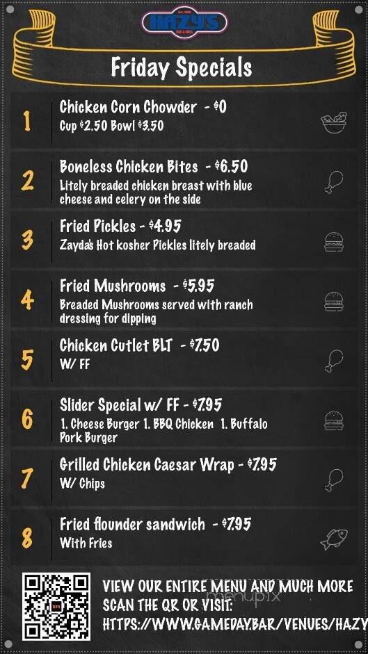 Hazys Bar & Grill - Feasterville, PA menu_pic