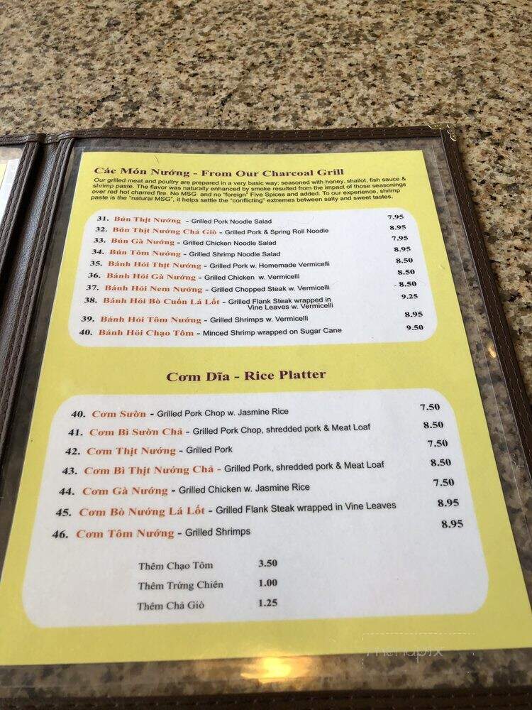 Nam Giao - Houston, TX menu_pic