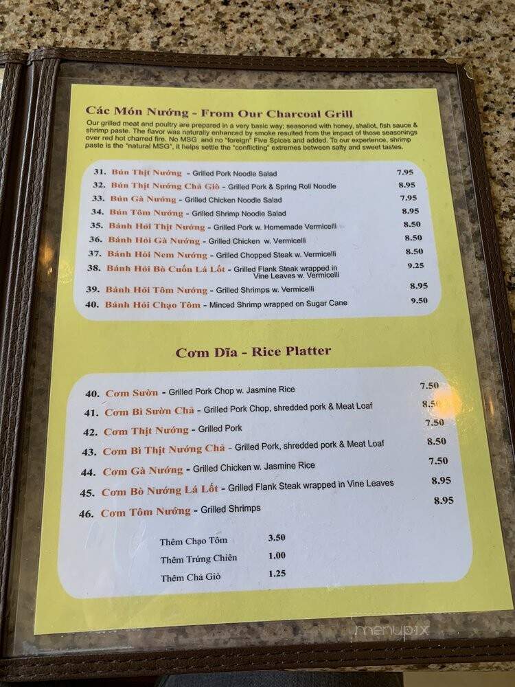 Nam Giao - Houston, TX menu_pic