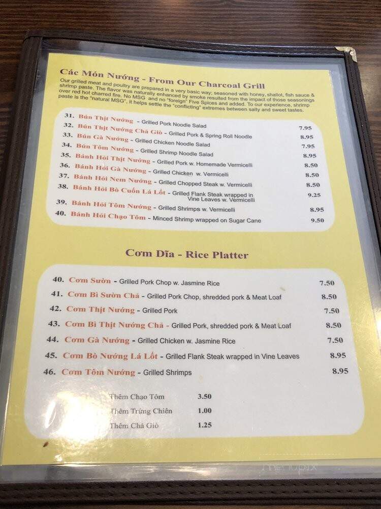 Nam Giao - Houston, TX menu_pic