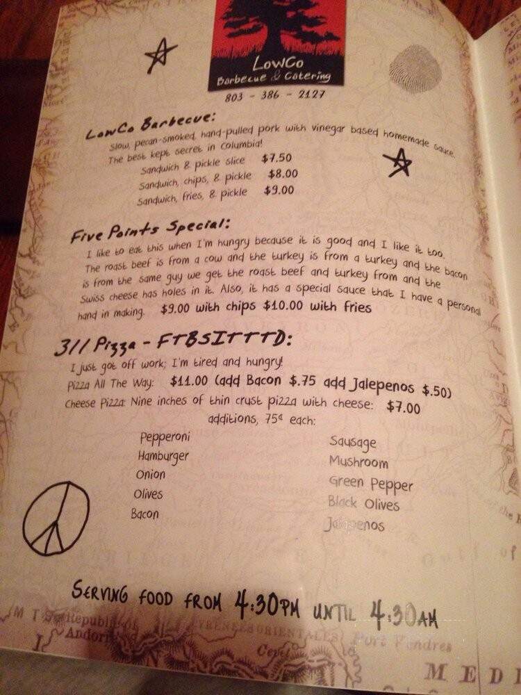 Bar None - Columbia, SC menu_pic