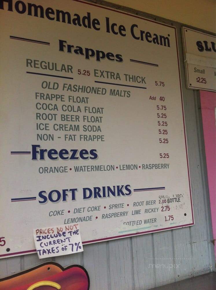 Menu of Captain Dusty's Ice Cream in Beverly, MA 01915