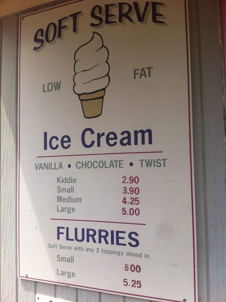 Menu of Captain Dusty's Ice Cream in Beverly, MA 01915