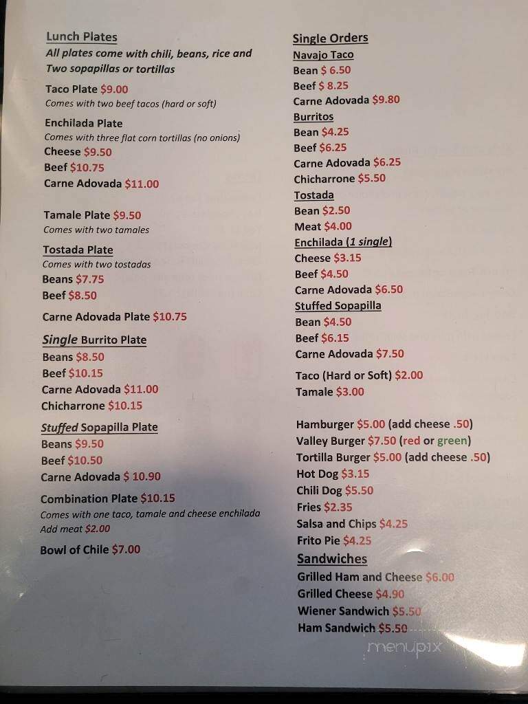 Leroy's New Mexican Food - Albuquerque, NM menu_pic