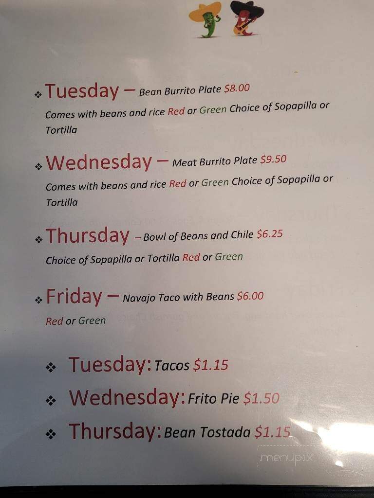 Leroy's New Mexican Food - Albuquerque, NM menu_pic