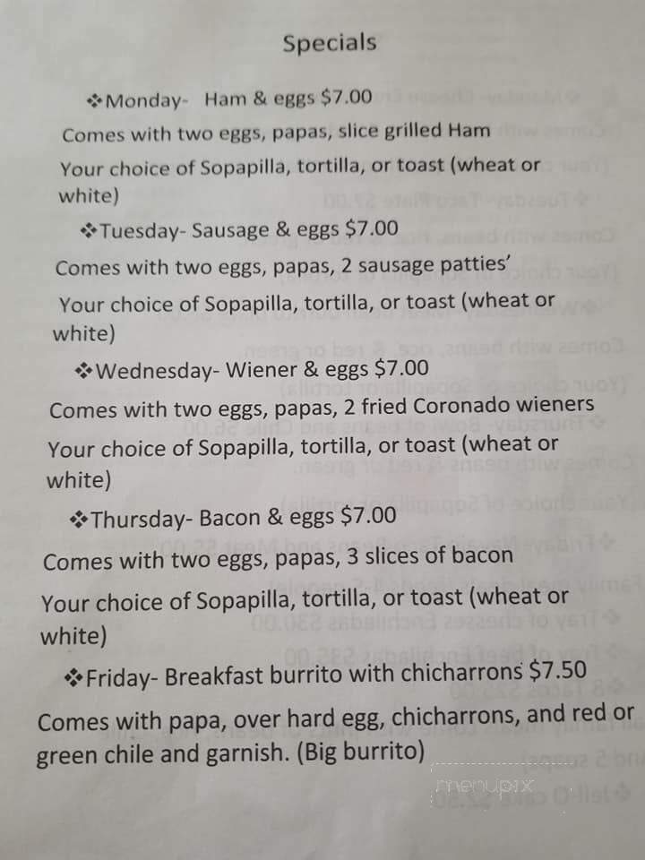 Leroy's New Mexican Food - Albuquerque, NM menu_pic