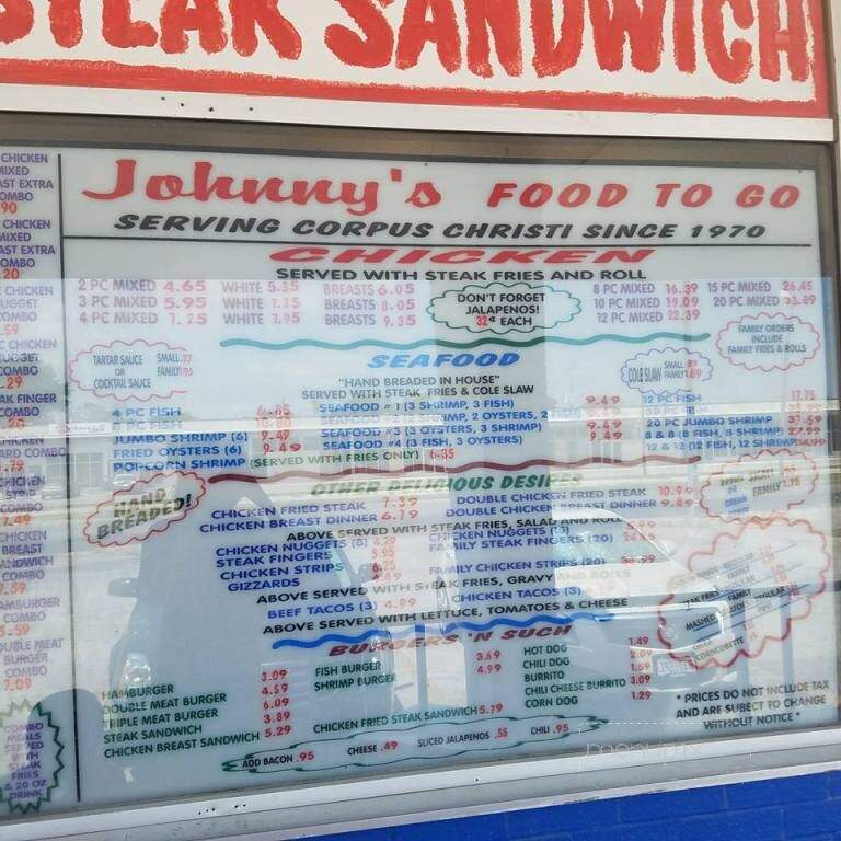 Johnny's Food To Go - Corpus Christi, TX menu_pic