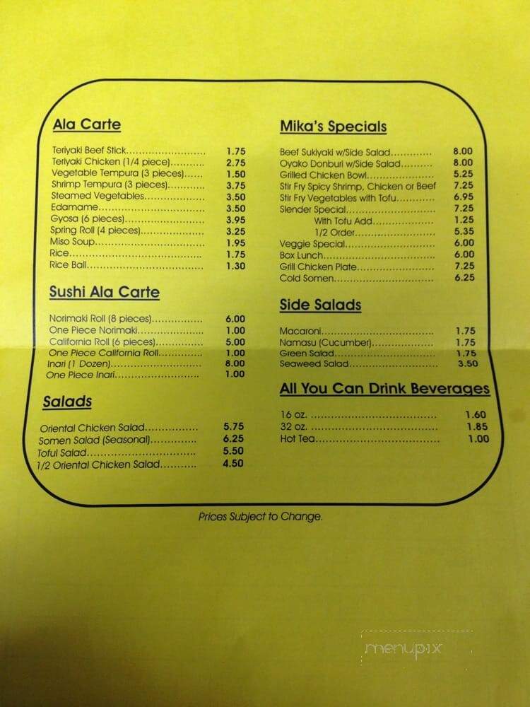 Mika's Japanese Restaurant - Fresno, CA