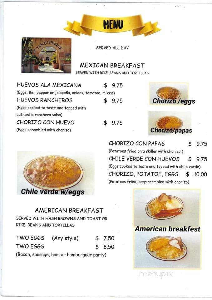 El Nuevo Mexicali 4 - Exeter, CA menu_pic