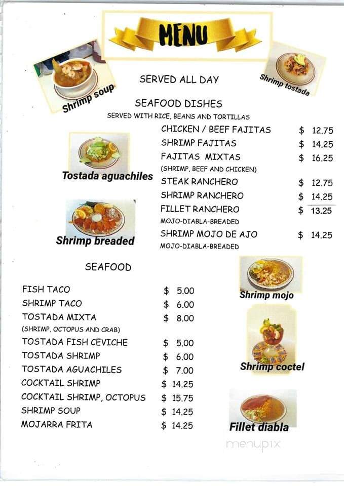 El Nuevo Mexicali 4 - Exeter, CA menu_pic