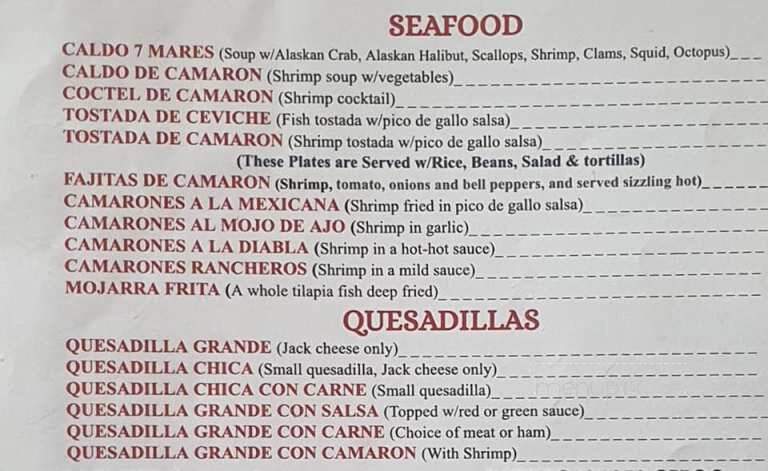 Dora's Restaurant - Woodlake, CA menu_pic