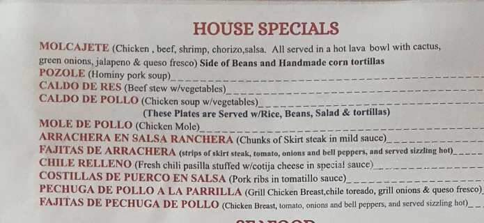Dora's Restaurant - Woodlake, CA menu_pic