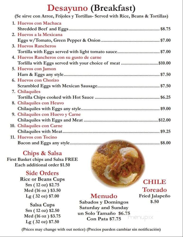 Dos Pablos - Riverside, CA menu_pic