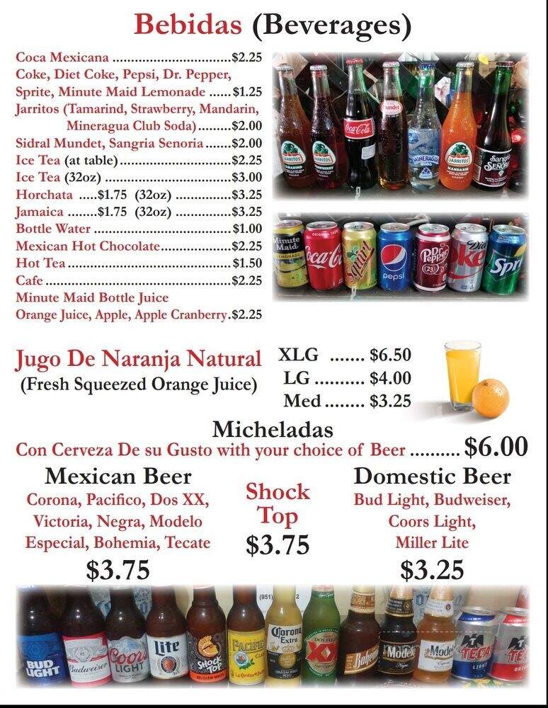 Dos Pablos - Riverside, CA menu_pic