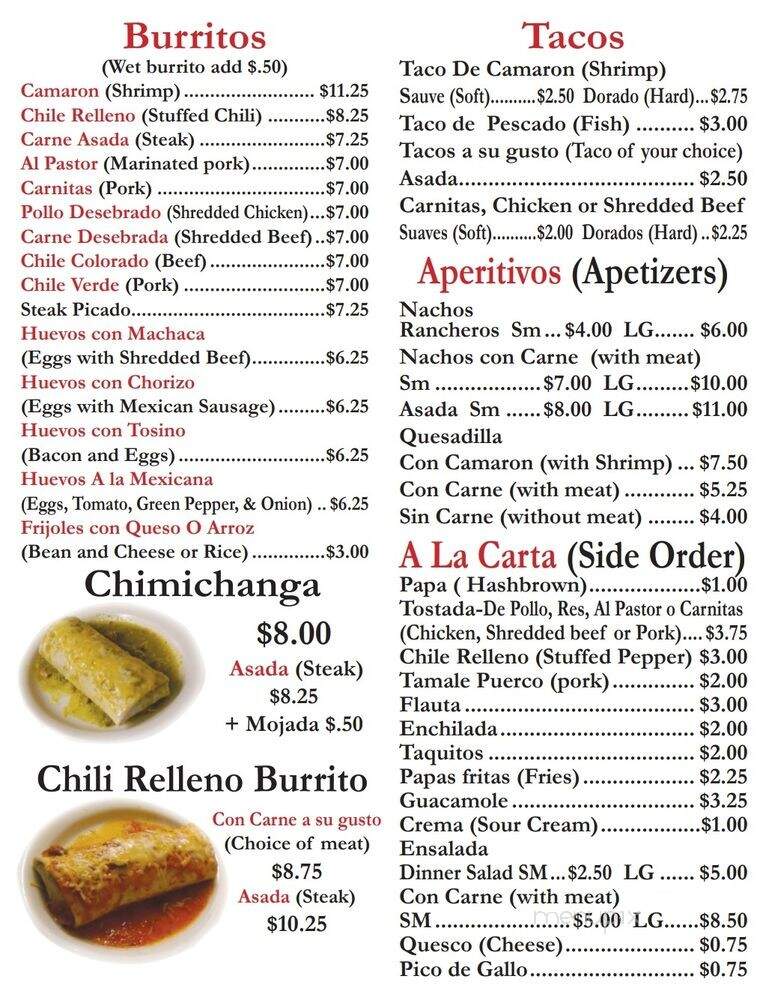 Dos Pablos - Riverside, CA menu_pic