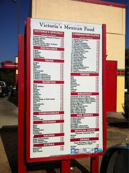 Victoria's Mexican Food - Merced, CA menu_pic