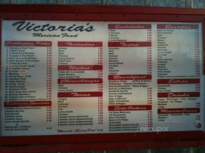Victoria's Mexican Food - Merced, CA menu_pic