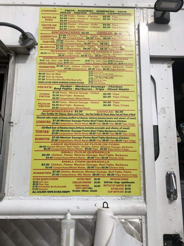 Taqueria El Rey Azteca - Houston, TX menu_pic