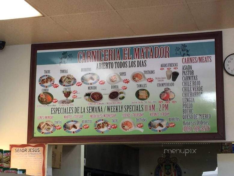 Carniceria El Matador - Santa Maria, CA menu_pic