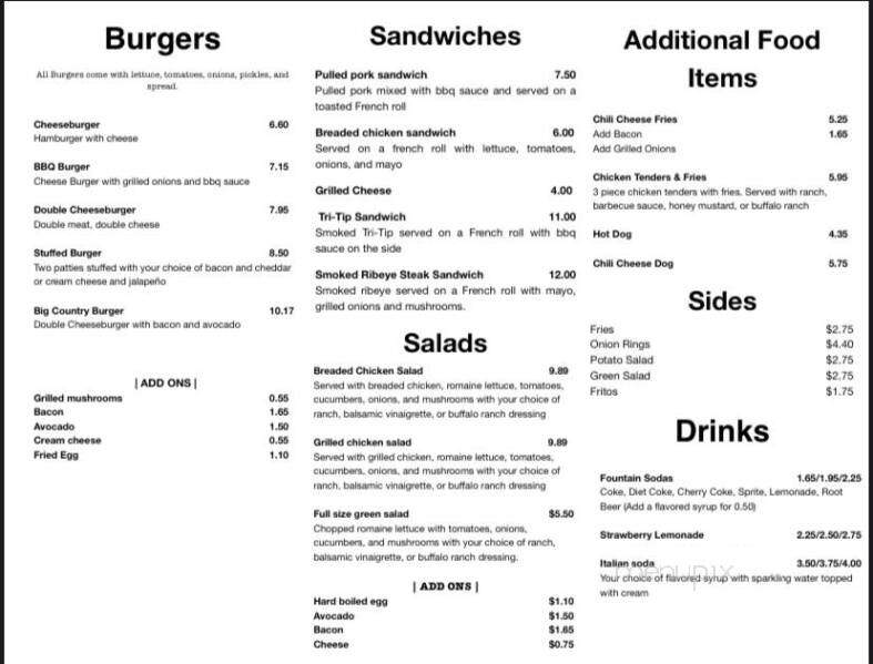 Country Creamery - Fresno, CA menu_pic