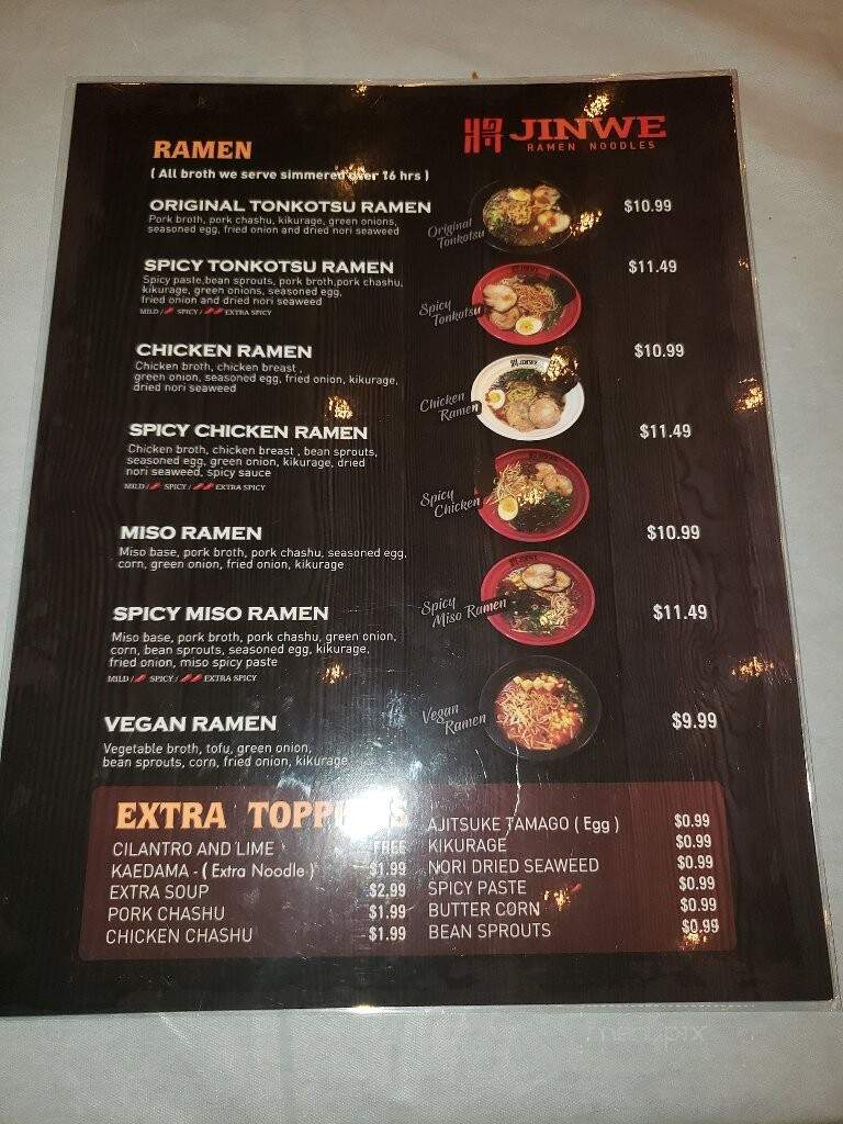 Jinwe Sushi & Ramen Bar - Lake Jackson, TX menu_pic