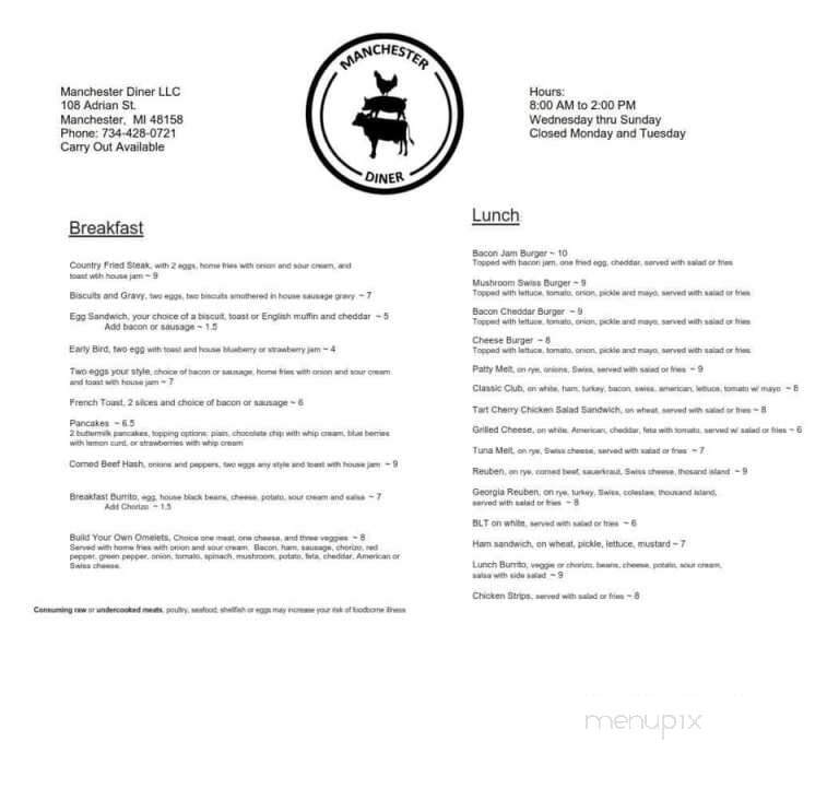 Manchester Diner - Manchester, MI menu_pic