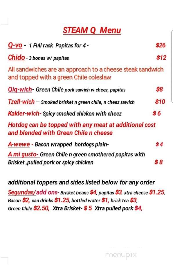 Steam Q - Albuquerque, NM menu_pic