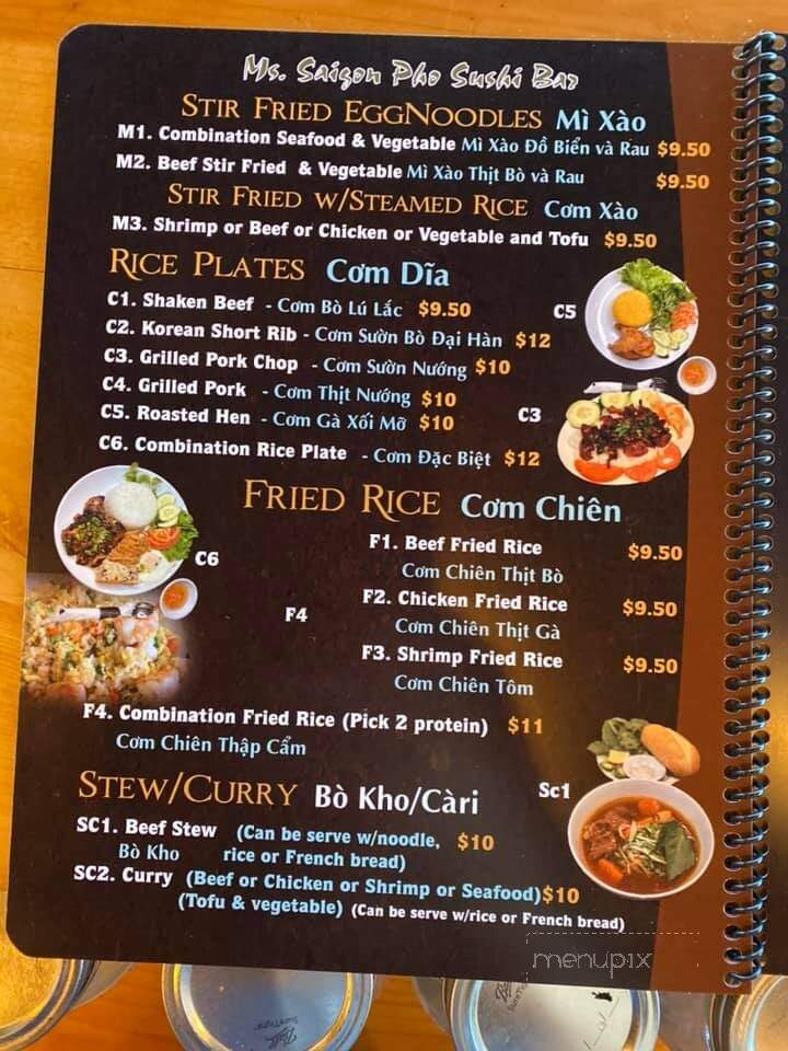 Ms Saigon Pho Sushi & Bar - Keller, TX menu_pic