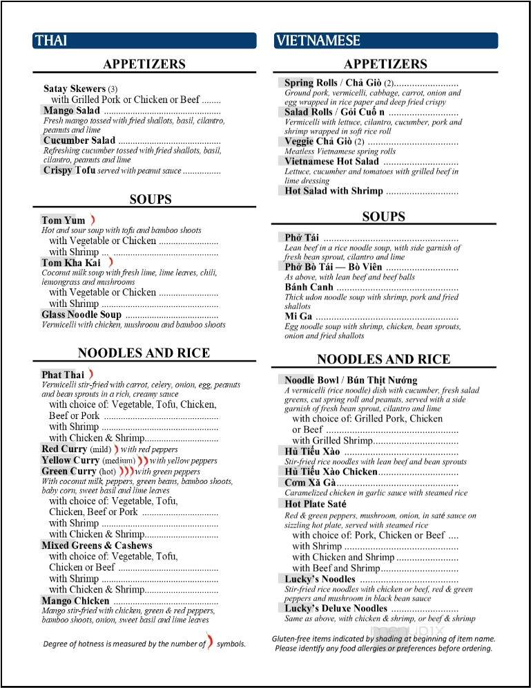 Lucky's Restaurant - Thunder Bay, ON menu_pic