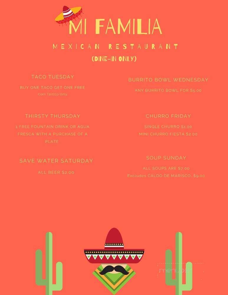 Mi Familia Mexican Restaurant - Okeechobee, FL menu_pic