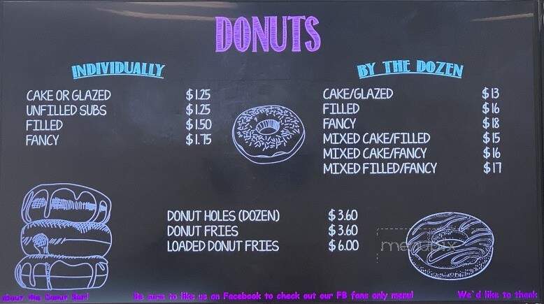 The Donut Bar - Fort Wayne, IN menu_pic