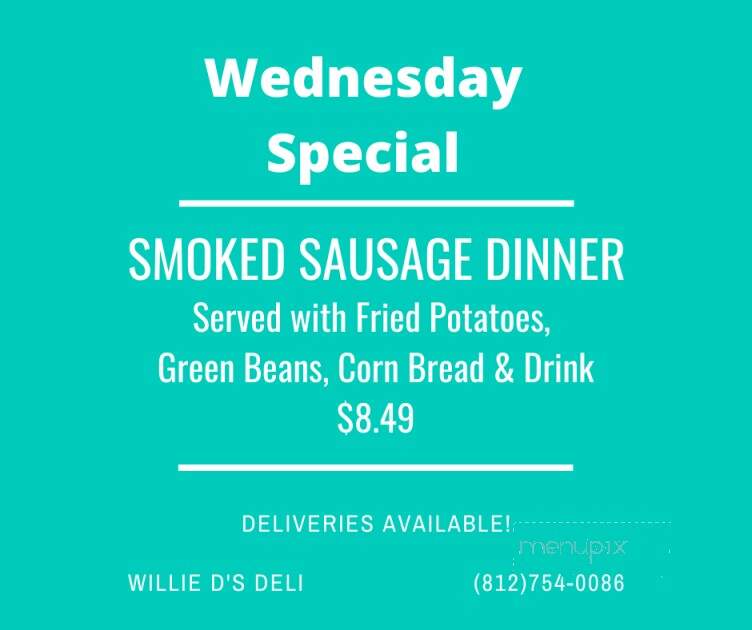 Willie D's Deli - Scottsburg, IN menu_pic