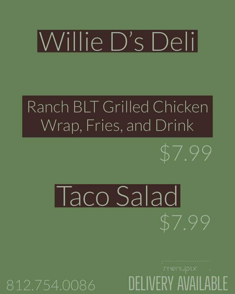Willie D's Deli - Scottsburg, IN menu_pic