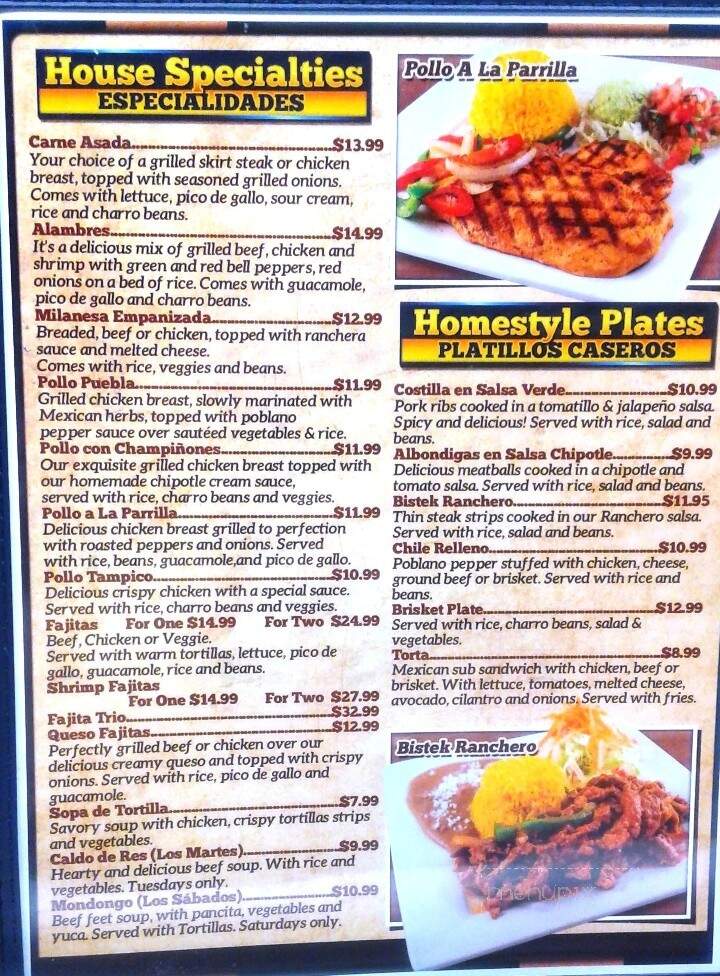 Rey's Restaurant - Irving, TX menu_pic
