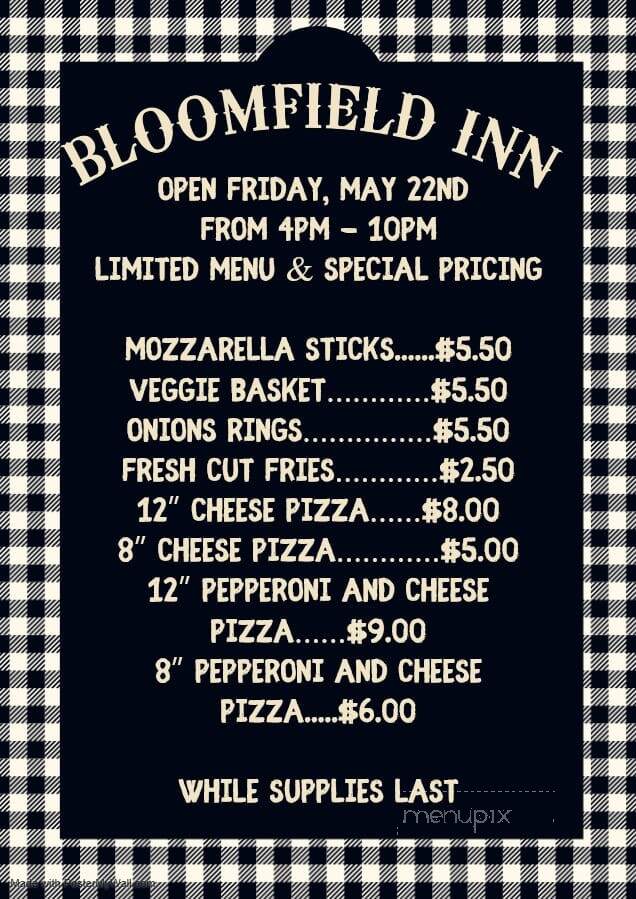 Bloomfield Inn - North Bloomfield, OH menu_pic