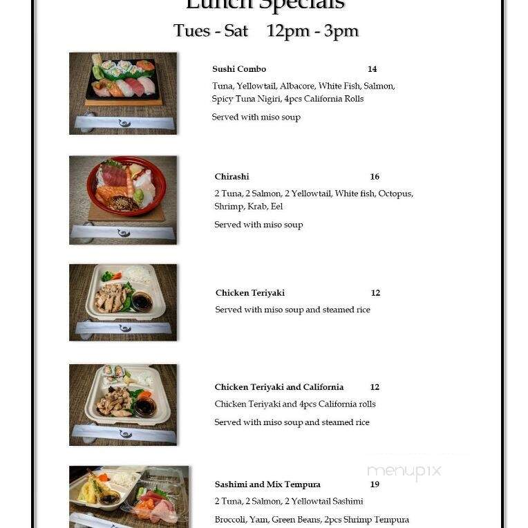 Shino Sushi Kappo - San Diego, CA menu_pic