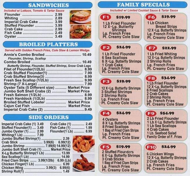 Annies Seafood - Philadelphia, PA menu_pic
