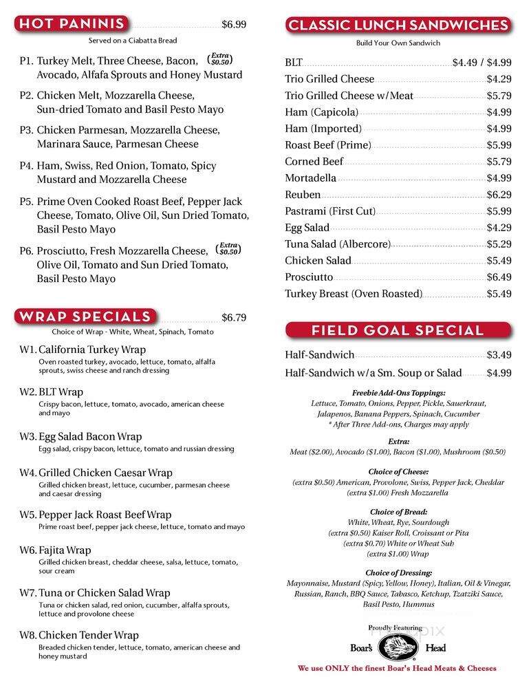 Touchdown Deli - Herndon, VA menu_pic