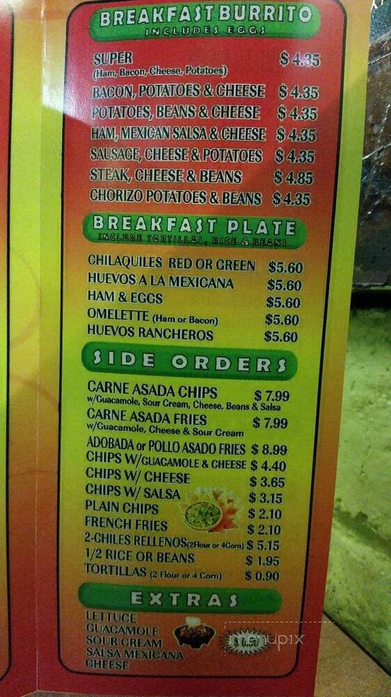 Super Oscars - La Mesa, CA menu_pic