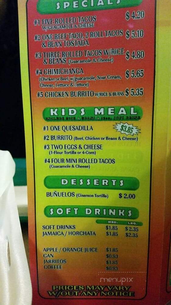 Super Oscars - La Mesa, CA menu_pic