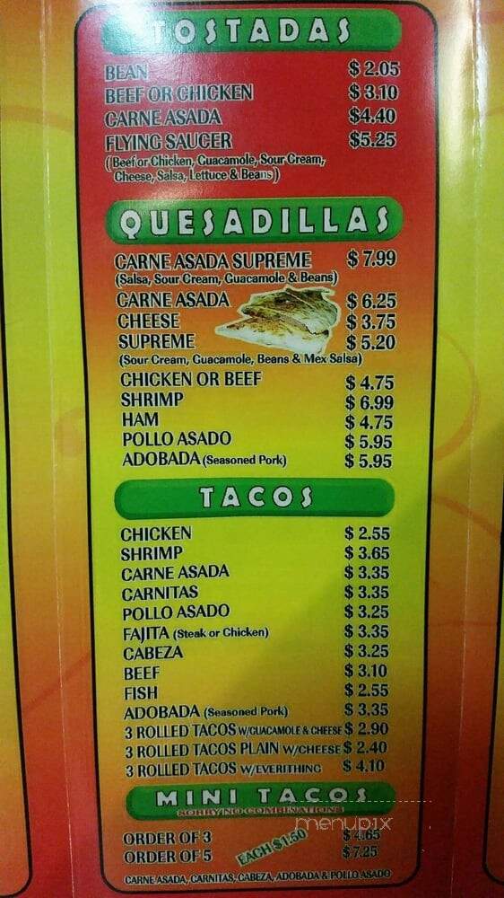 Super Oscars - La Mesa, CA menu_pic